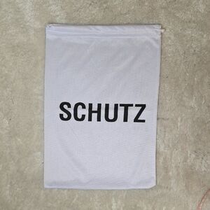 SCHUTZ White Shoe Dust Bag with Black Logo